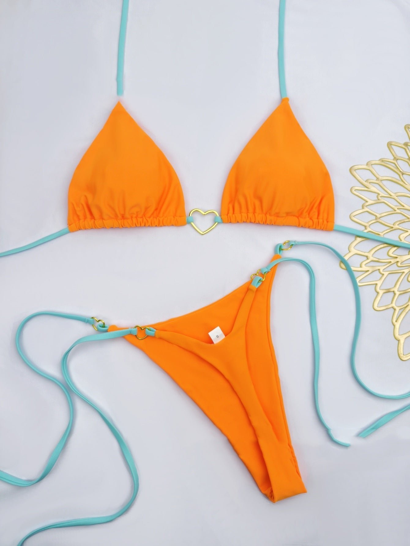 Lace Up Split Bikini Swimsuit - Image 6
