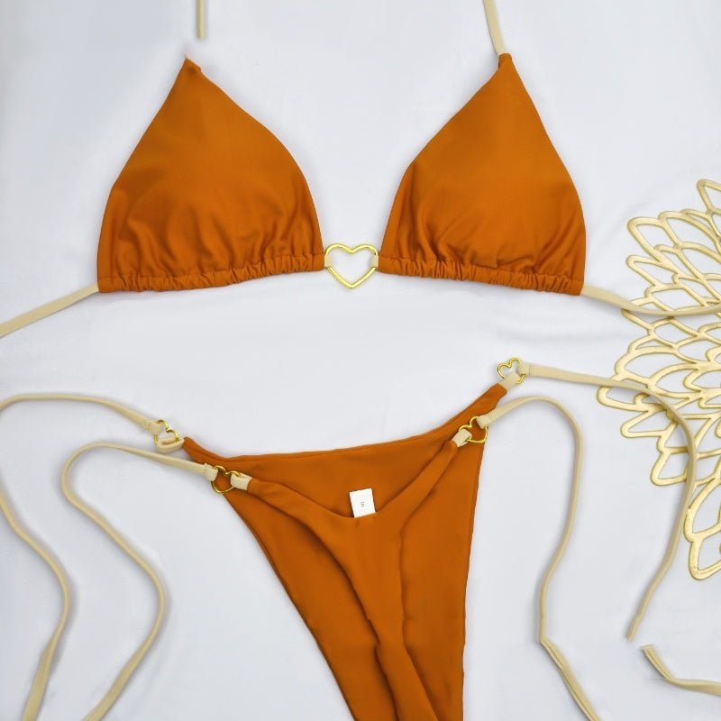 Lace Up Split Bikini Swimsuit - Image 4