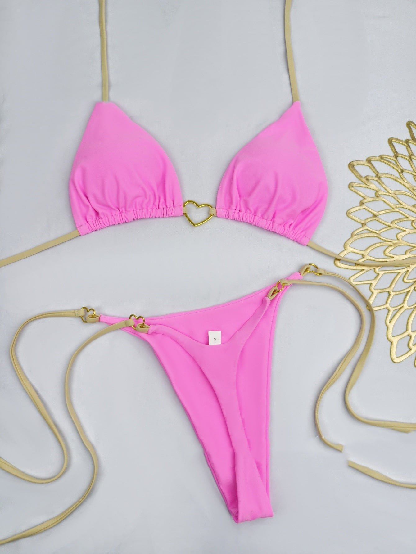 Lace Up Split Bikini Swimsuit - Image 7