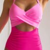Tied Crisscross Cutout One-Piece Swimwear