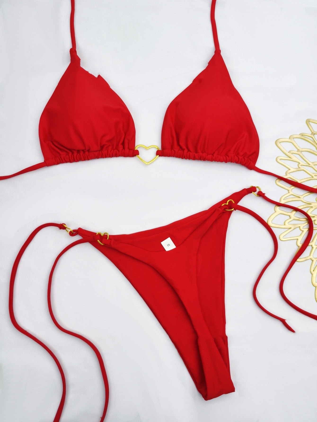 Lace Up Split Bikini Swimsuit - Image 8