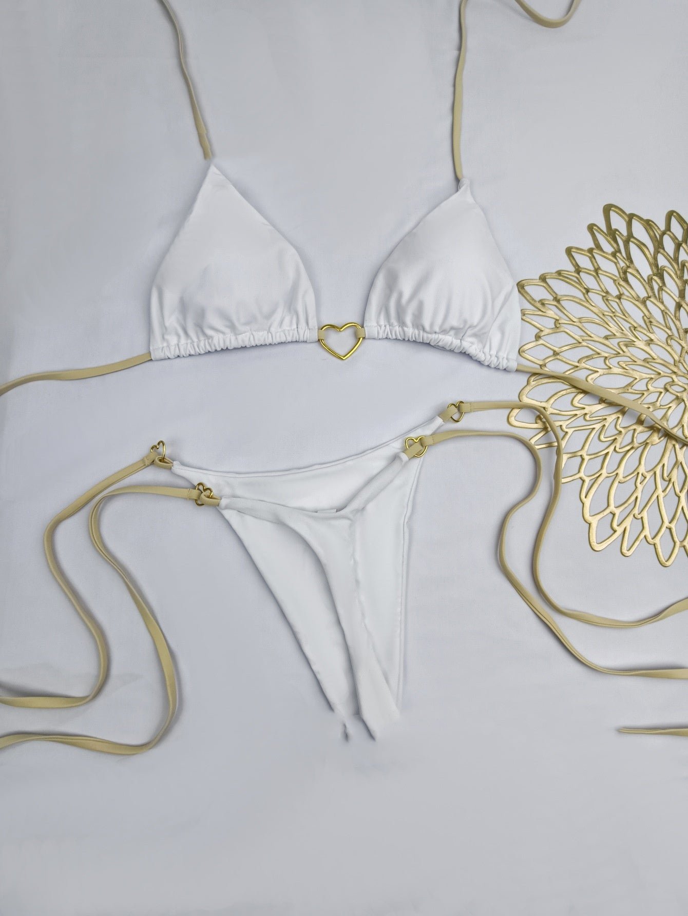 Lace Up Split Bikini Swimsuit - Image 10