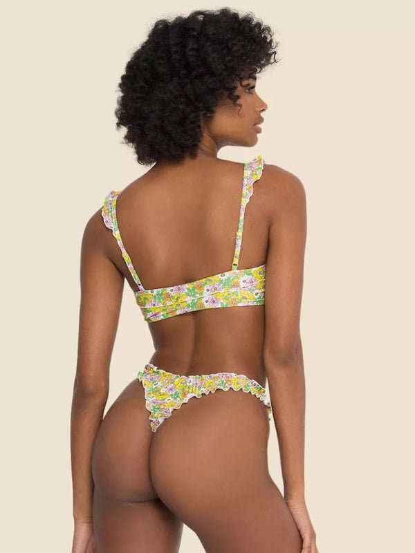 Women's new multi-color printed lace swimsuit bikini Tie Sexy Cute KESLEY Bathing Suits Floral Picnic - Image 22